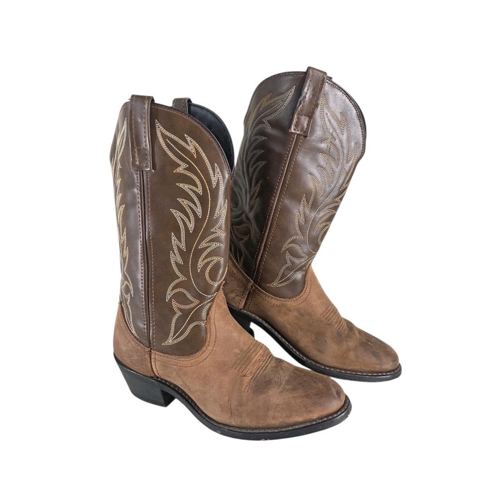 Laredo 5742 Kadi Cowboy Boots Womens 6.5 M Brown Distressed Leather Western